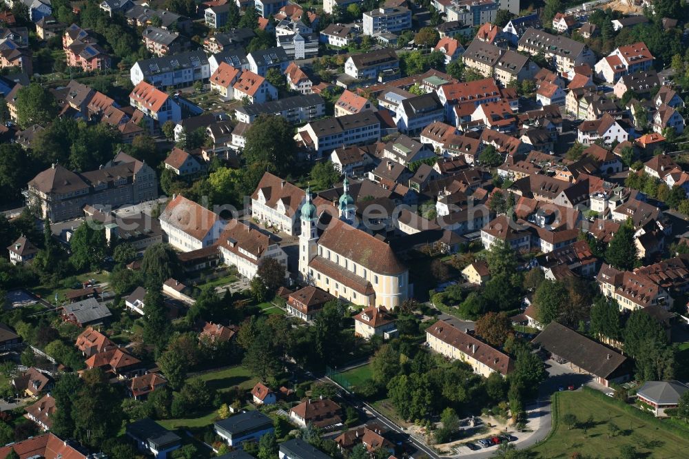 Aerial image Arlesheim - Church building of the cathedral of und Dom in Arlesheim in Basel-Landschaft, Switzerland