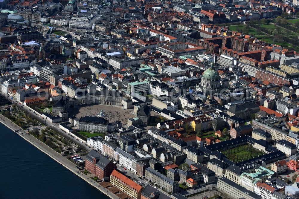 Aerial photograph Kopenhagen - Church building of the cathedral of Frederiks Kirke on Frederiksgade in Copenhagen in Region Hovedstaden, Denmark