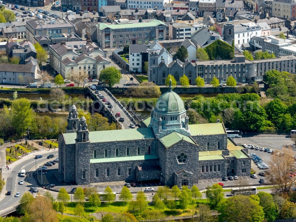 Aerial image Galway - Church building of the cathedral of Galway, Ireland