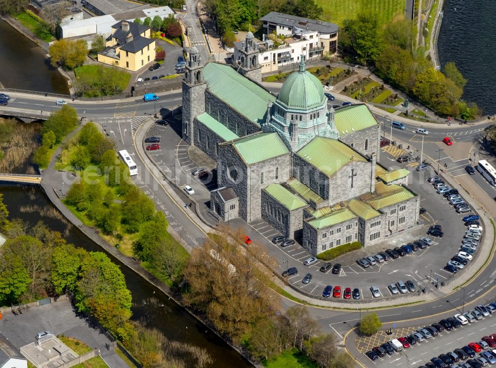 Aerial image Galway - Church building of the cathedral of Galway, Ireland