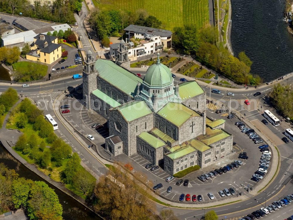 Aerial photograph Galway - Church building of the cathedral of Galway, Ireland