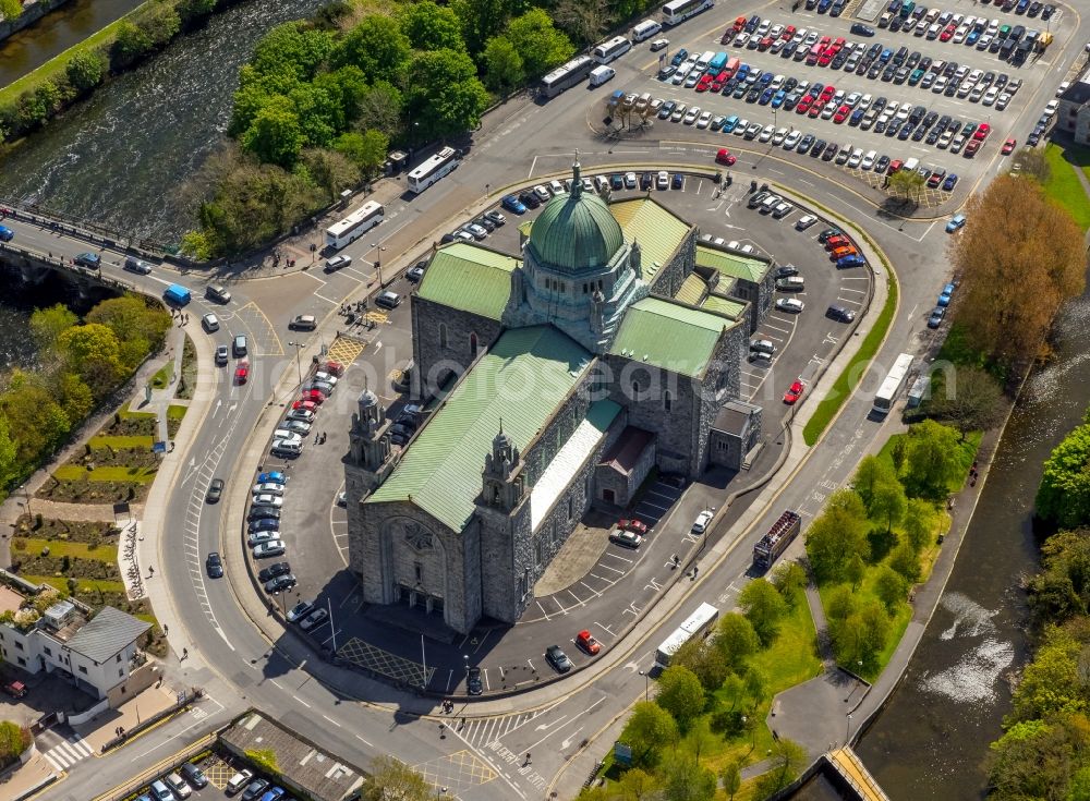 Galway from above - Church building of the cathedral of Galway, Ireland