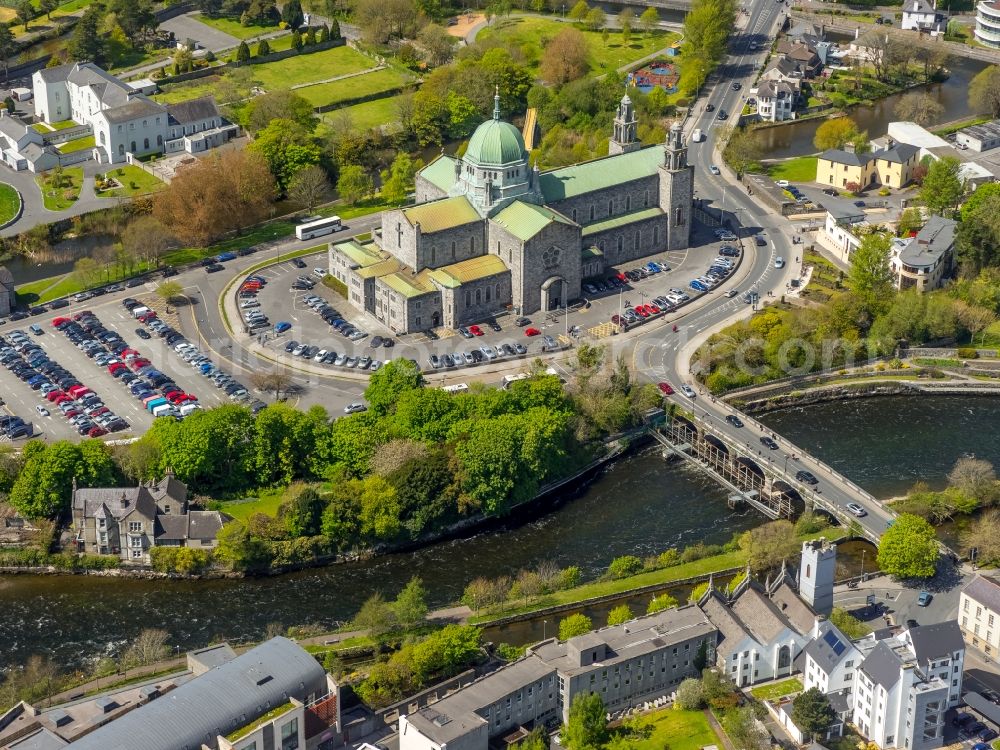 Aerial image Galway - Church building of the cathedral of Galway, Ireland