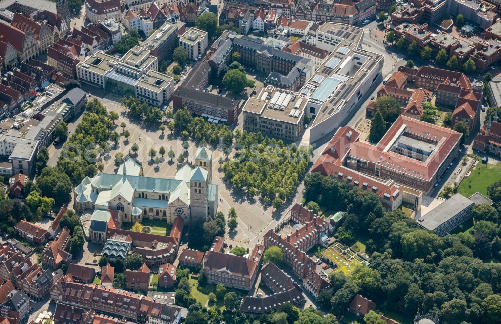 Münster from above - Kathedrale St.-Paulus-Dom on place Domplatz in Muenster in the state North Rhine-Westphalia, Germany