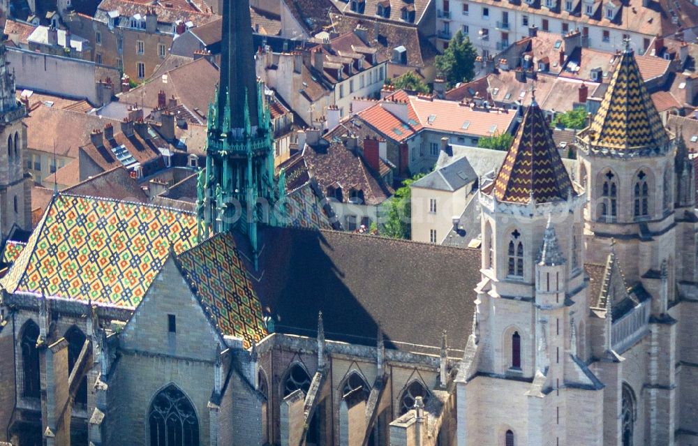 Dijon from above - Church building of the cathedral of Saint-Benigne in Dijon in Bourgogne Franche-Comte, France