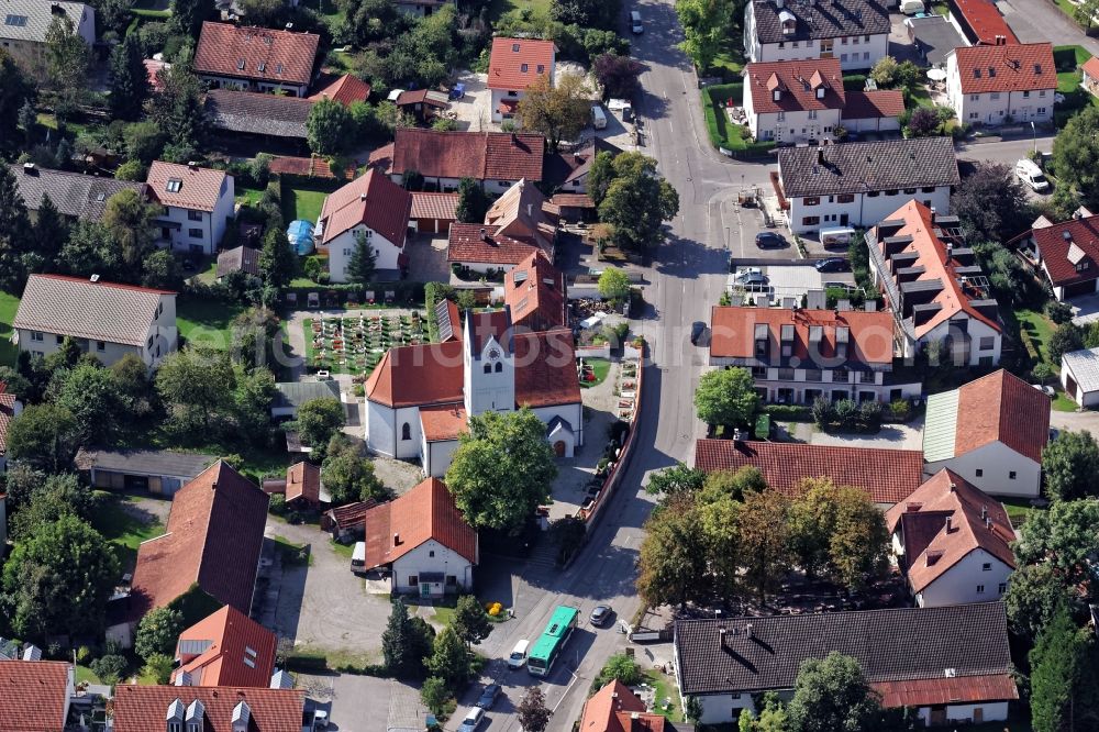 Neuried from the bird's eye view: Church building in the village of in Neuried in the state Bavaria