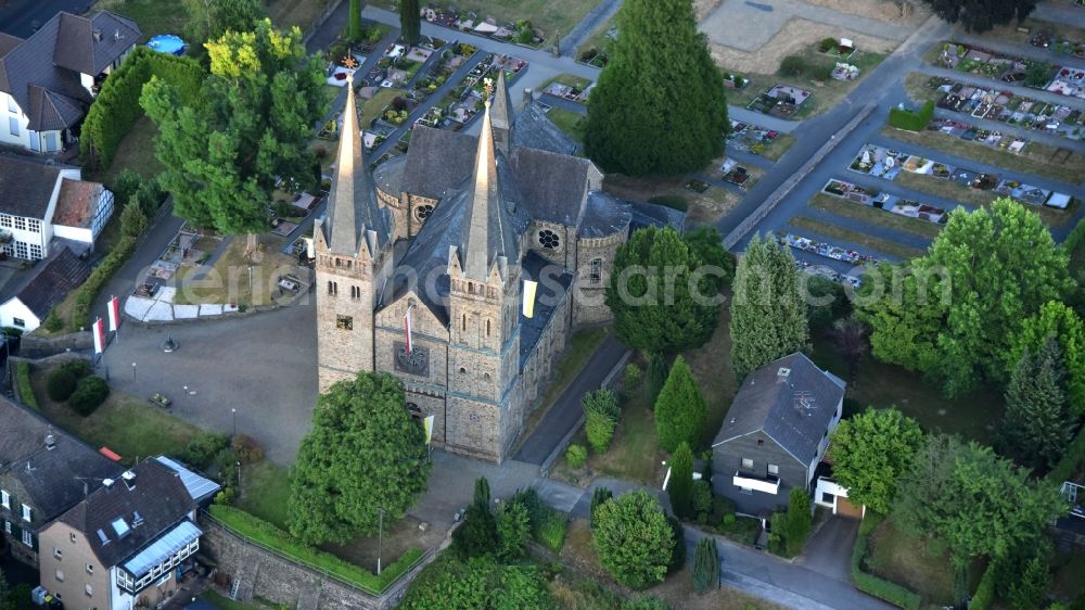 Dattenfeld from the bird's eye view: Catholic Church Sankt Laurentius in Dattenfeld in the state North Rhine-Westphalia, Germany