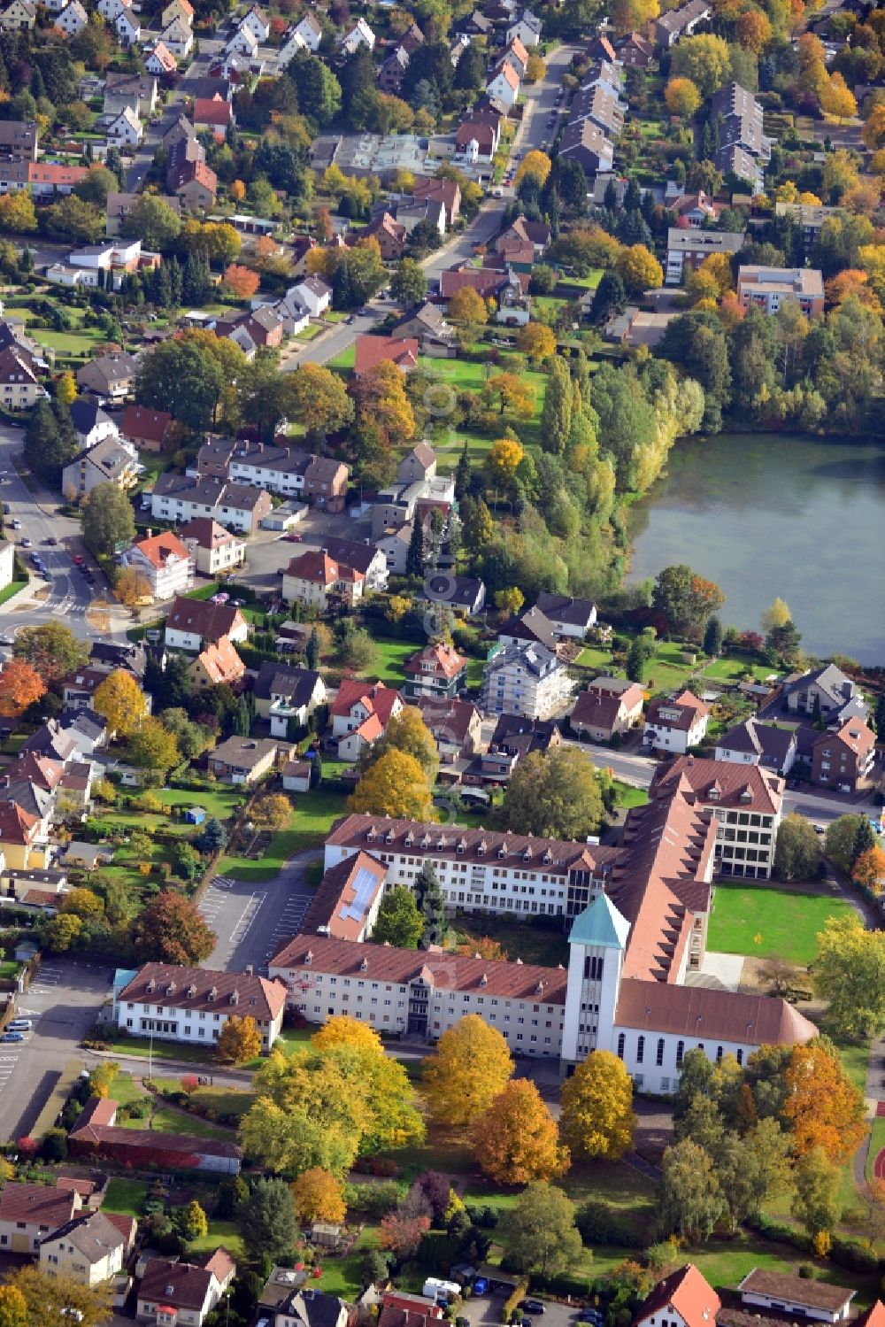 Bielefeld from above - View of the catholic Marienschule in Bielefeld in the state North Rhine-Westphalia