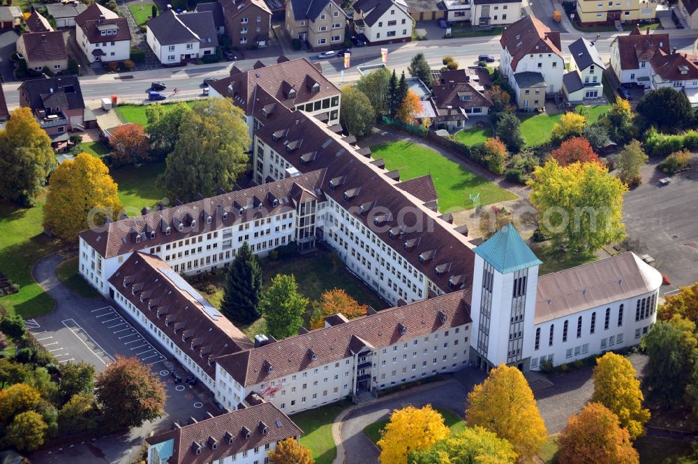 Aerial photograph Bielefeld - View of the catholic Marienschule in Bielefeld in the state North Rhine-Westphalia