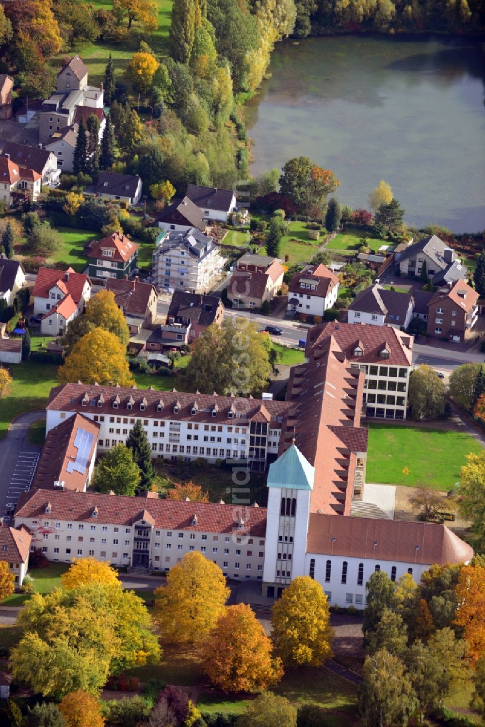 Aerial image Bielefeld - View of the catholic Marienschule in Bielefeld in the state North Rhine-Westphalia