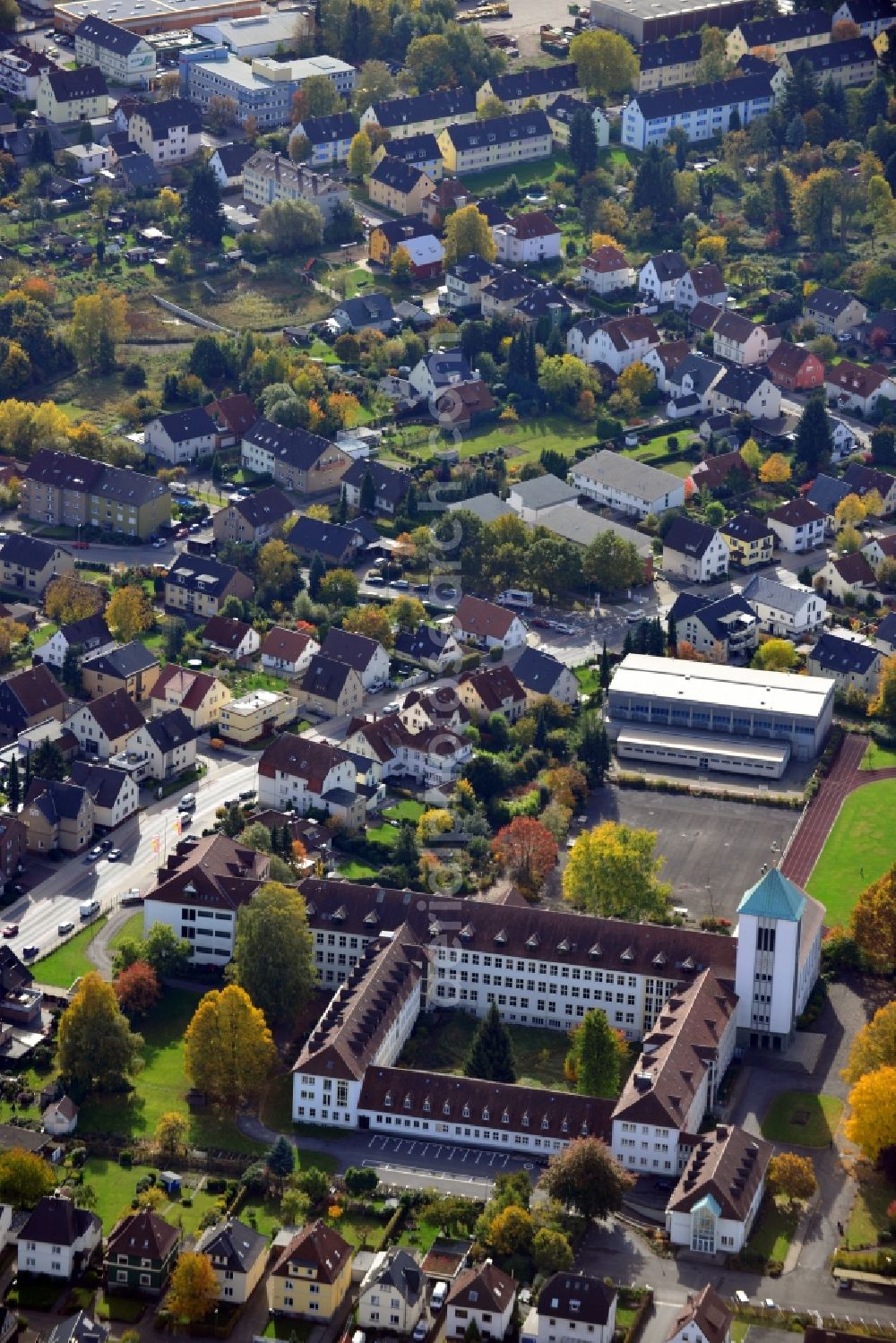 Aerial image Bielefeld - View of the catholic Marienschule in Bielefeld in the state North Rhine-Westphalia