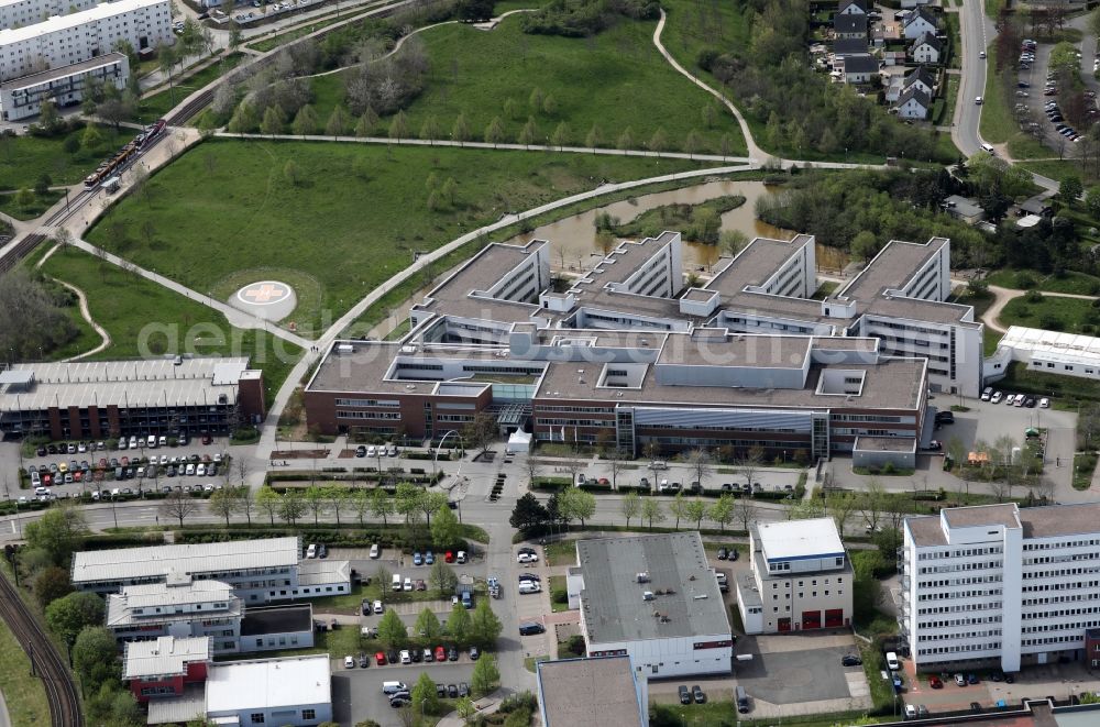 Erfurt from above - Hospital grounds of the Clinic Katholisches Krankenhaus a??St. Johann Nepomuka?? in the district Windischholzhausen in Erfurt in the state Thuringia, Germany