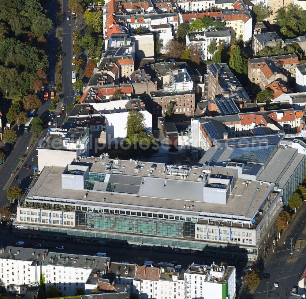 Aerial image Berlin - Department store building KARSTADT am Hermannplatz in Berlin, Germany