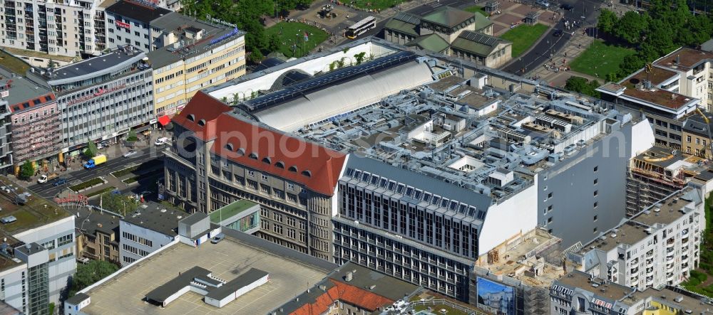 Berlin from above - KaDeWe ( Kaufhaus des Westens ) at Tauentzienstrasse at Wittenberg Platz in Berlin - Schoeneberg. The world-famous department store is a operated by the Nicolas Berggruen Holdings GmbH