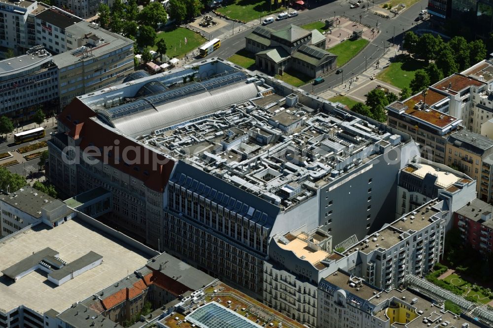 Berlin from the bird's eye view: KaDeWe Kaufhaus des Westens at Tauentzienstrasse at Wittenberg Platz in Berlin - Schoeneberg. The world-famous department store is a operated by the Nicolas Berggruen Holdings GmbH