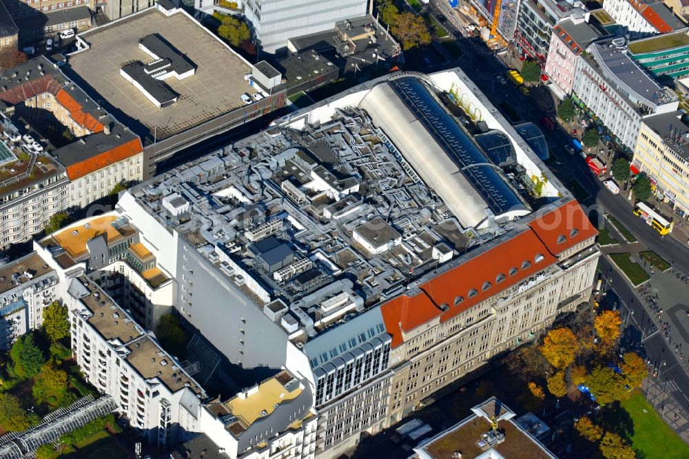 Aerial image Berlin - KaDeWe Kaufhaus des Westens at Tauentzienstrasse at Wittenberg Platz in Berlin - Schoeneberg. The world-famous department store is a operated by the Nicolas Berggruen Holdings GmbH