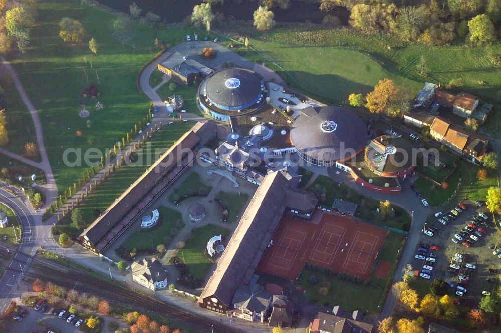 Bad Salzungen from above - , Die Nutzung der reinen, hochprozentigen Sole-Quellen in Bad Salzungen schlägt eine Brücke zur reichen keltischen Vergangenheit in der Region um Bad Salzungen. Anschrift: Sole-Heilbad, Kurverwaltungsgesellschaft GmbH , Am Flößrasen 1, 36433 Bad Salzungen,Telefon: 0 36 95/ 69 34-0: -25, Telefax: 0 36 95/ 69 34 21; -22, e-Mail: kur.basa@t-online.de Achim Walder: