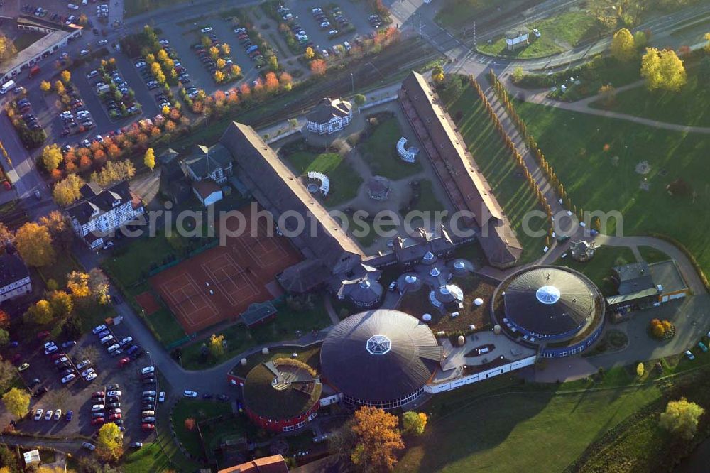 Aerial image Bad Salzungen - , Die Nutzung der reinen, hochprozentigen Sole-Quellen in Bad Salzungen schlägt eine Brücke zur reichen keltischen Vergangenheit in der Region um Bad Salzungen. Anschrift: Sole-Heilbad, Kurverwaltungsgesellschaft GmbH , Am Flößrasen 1, 36433 Bad Salzungen,Telefon: 0 36 95/ 69 34-0: -25, Telefax: 0 36 95/ 69 34 21; -22, e-Mail: kur.basa@t-online.de Achim Walder: