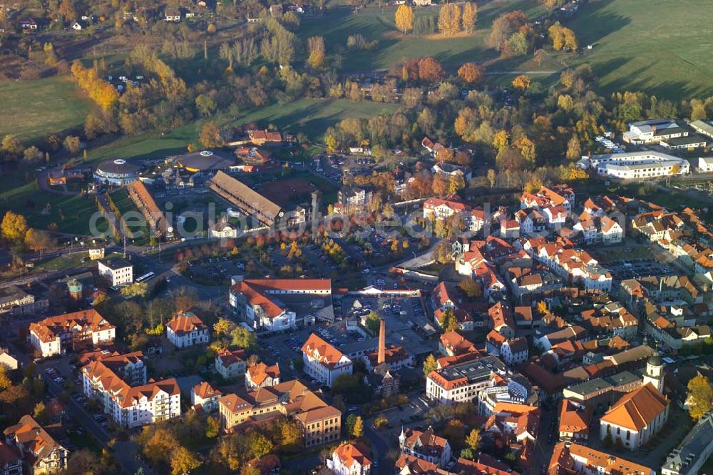 Aerial image Bad Salzungen - , Die Nutzung der reinen, hochprozentigen Sole-Quellen in Bad Salzungen schlägt eine Brücke zur reichen keltischen Vergangenheit in der Region um Bad Salzungen. Anschrift: Sole-Heilbad, Kurverwaltungsgesellschaft GmbH , Am Flößrasen 1, 36433 Bad Salzungen,Telefon: 0 36 95/ 69 34-0: -25, Telefax: 0 36 95/ 69 34 21; -22, e-Mail: kur.basa@t-online.de Achim Walder: