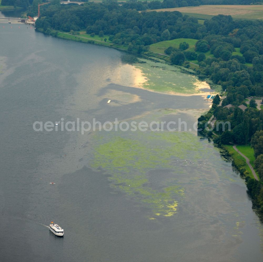 Bochum from above - View of the Kemnader Lake in Bochum in the state North Rhine-Westphalia