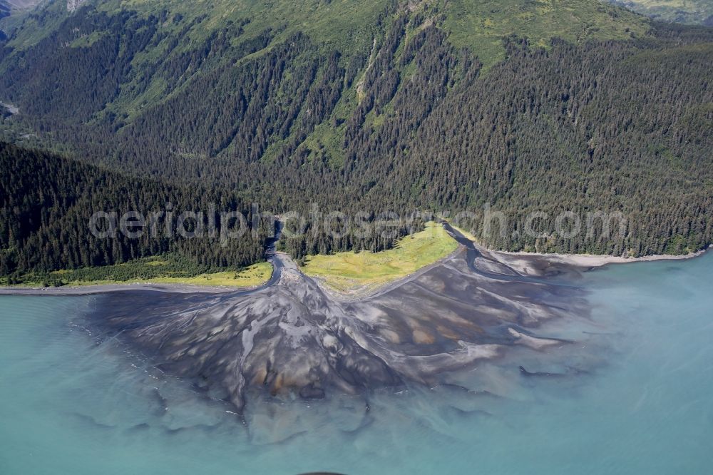 Aerial photograph Kenai Fjords National Park - Kenai Fjords National Park on the Kenai Peninsula in Alaska in the United States of America United States