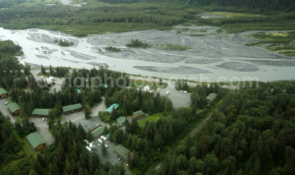 Kenai Fjords National Park from the bird's eye view: Kenai Fjords National Park on the Kenai Peninsula in Alaska in the United States of America United States