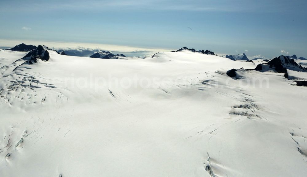 Kenai Fjords National Park from above - Harding Icefield in the Kenai Mountains in Kenai Fjords National Park on the Kenai Peninsula in Alaska in the United States of America United States