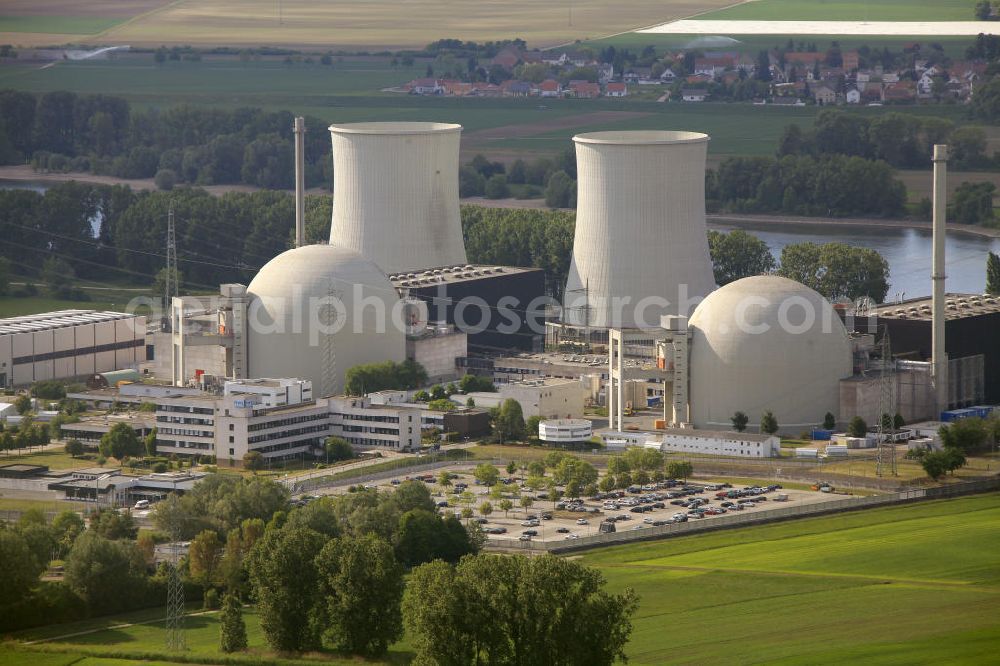 Aerial image Biblis - Blick auf das Kernkraftwerk in Biblis. Nuclear power station Biblis.