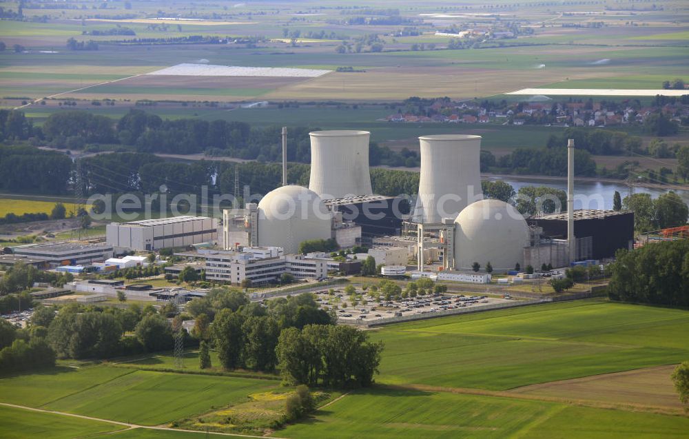 Aerial photograph Biblis - Blick auf das Kernkraftwerk in Biblis. Nuclear power station Biblis.