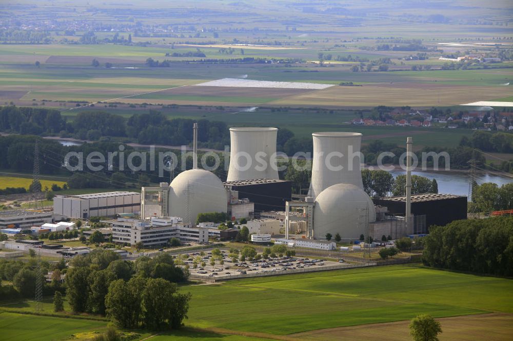 Aerial image Biblis - Blick auf das Kernkraftwerk in Biblis. Nuclear power station Biblis.