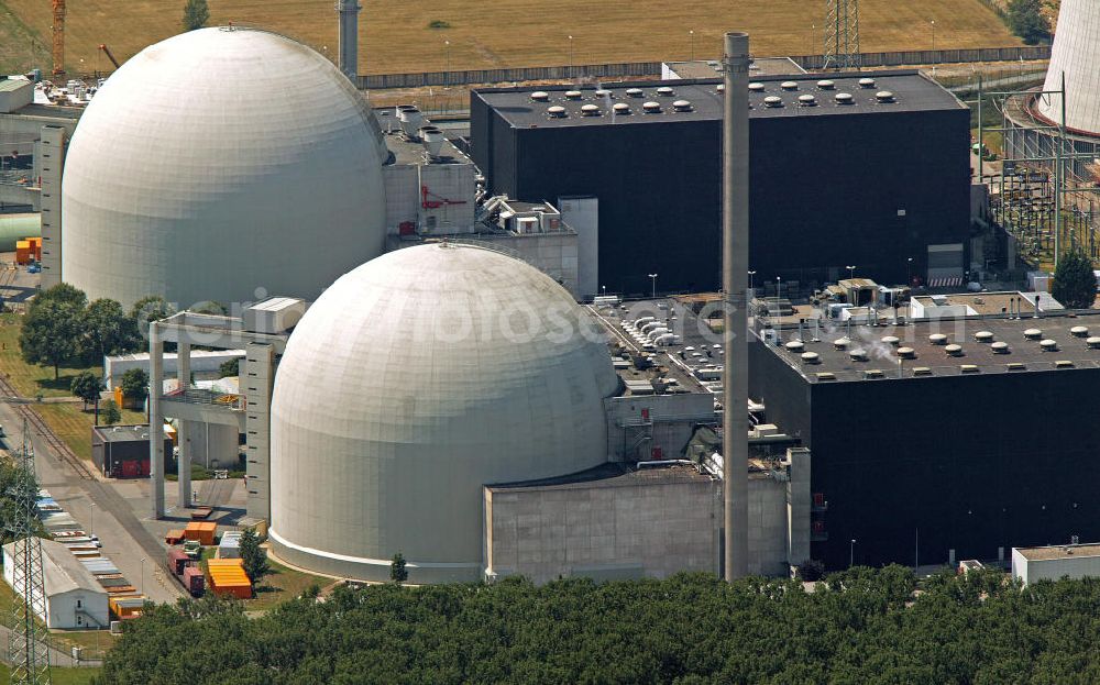 Aerial image Biblis - Blick auf das Kernkraftwerk in Biblis. Nuclear power station Biblis.