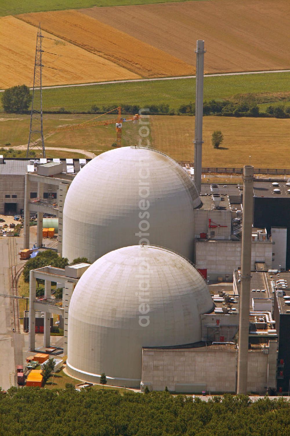 Aerial photograph Biblis - Blick auf das Kernkraftwerk in Biblis. Nuclear power station Biblis.