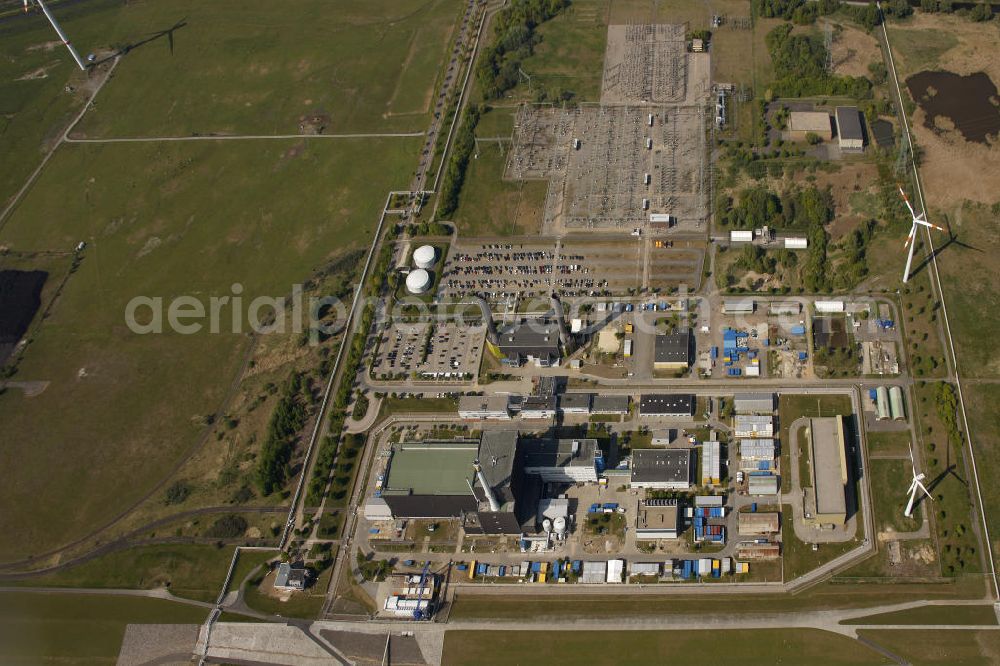 Brunsbüttel from the bird's eye view: Blick auf das Kernkraftwerk in Brunsbüttel in Schleswig-Holstein. Nuclear power station Brunsbüttel.