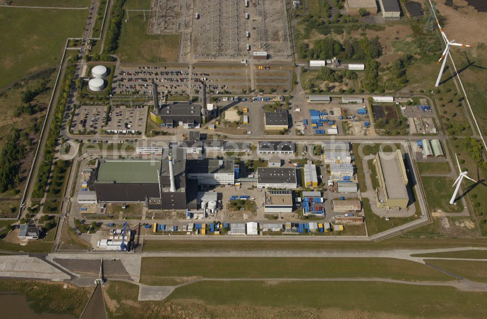 Aerial image Brunsbüttel - Blick auf das Kernkraftwerk in Brunsbüttel in Schleswig-Holstein. Nuclear power station Brunsbüttel.