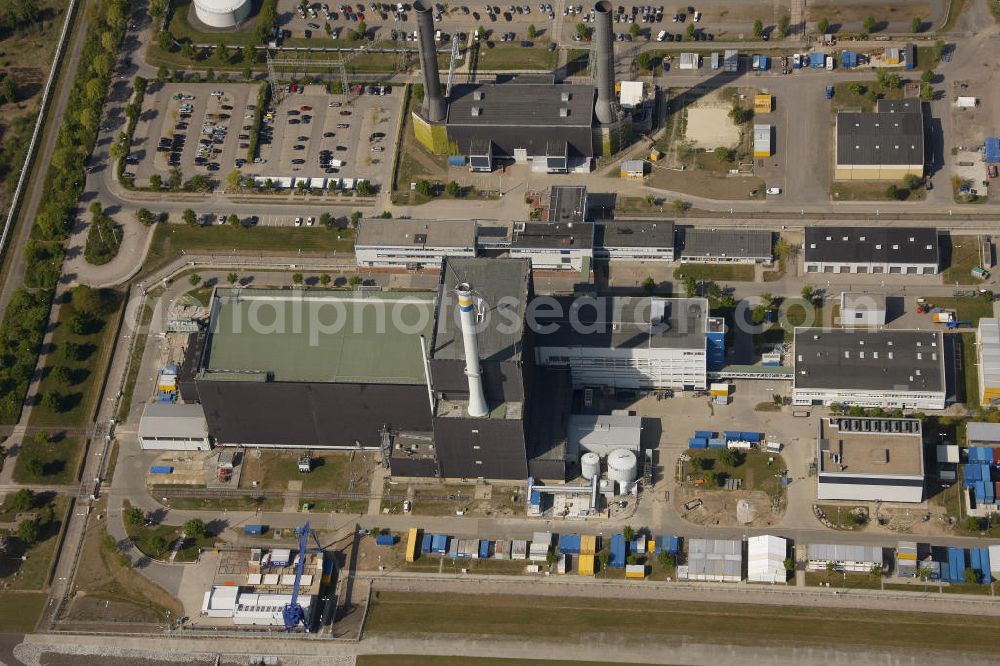 Aerial photograph Brunsbüttel - Blick auf das Kernkraftwerk in Brunsbüttel in Schleswig-Holstein. Nuclear power station Brunsbüttel.