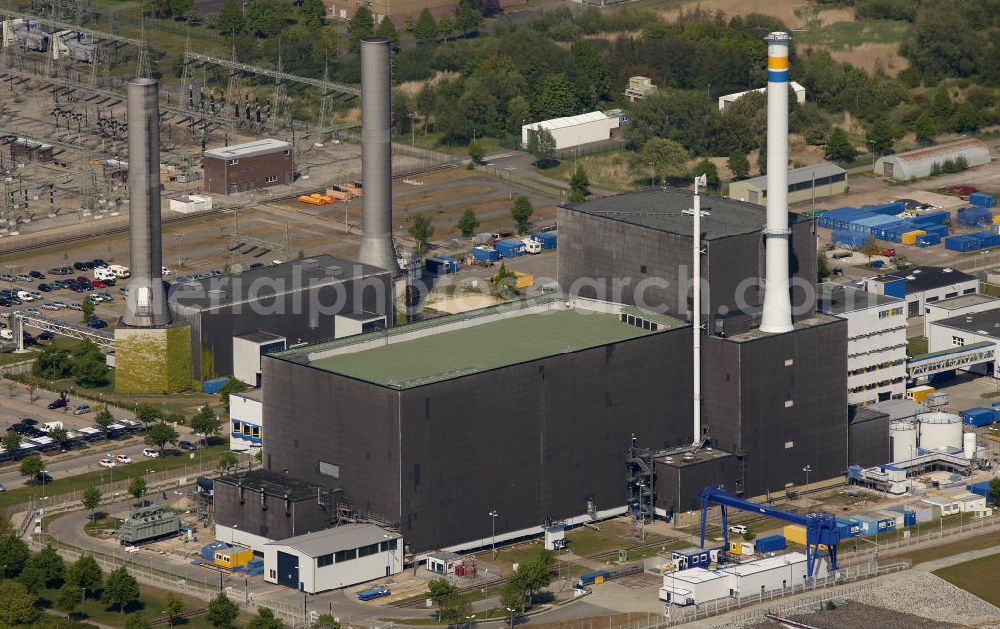 Aerial photograph Brunsbüttel - Blick auf das Kernkraftwerk in Brunsbüttel in Schleswig-Holstein. Nuclear power station Brunsbüttel.