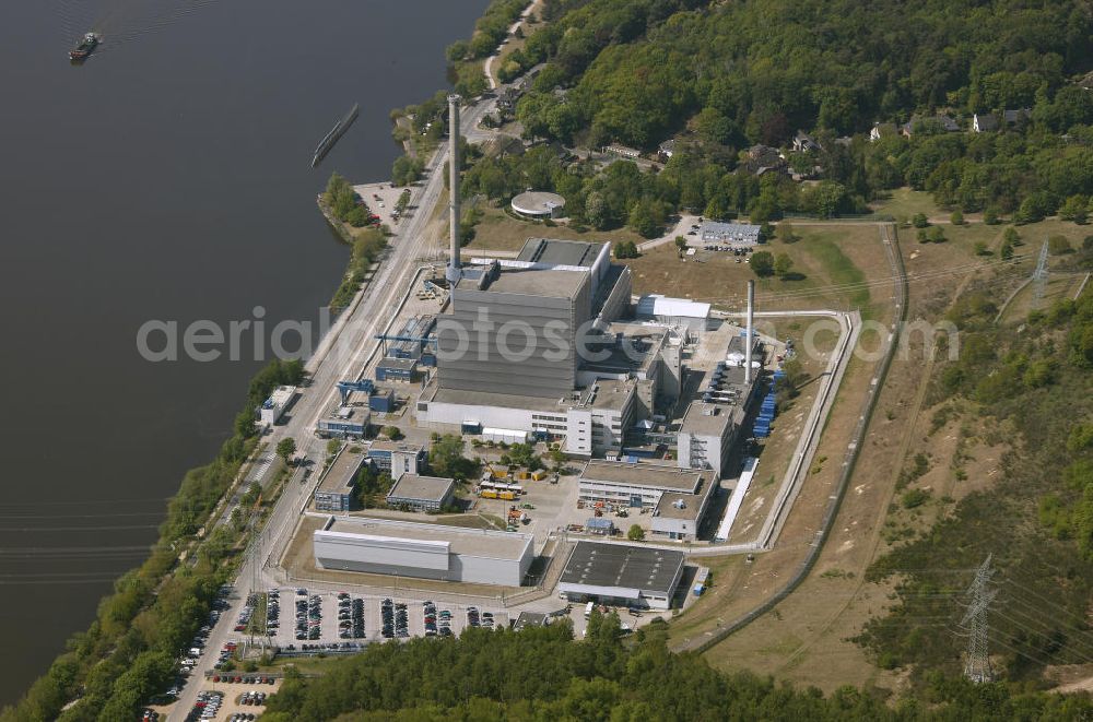 Aerial photograph KRÜMMEL / GEESTHACHT - Blick auf das Kernkraftwerk Krümmel / Geesthacht in Schleswig-Holstein. Nuclear power station Krümmel / Geesthacht.