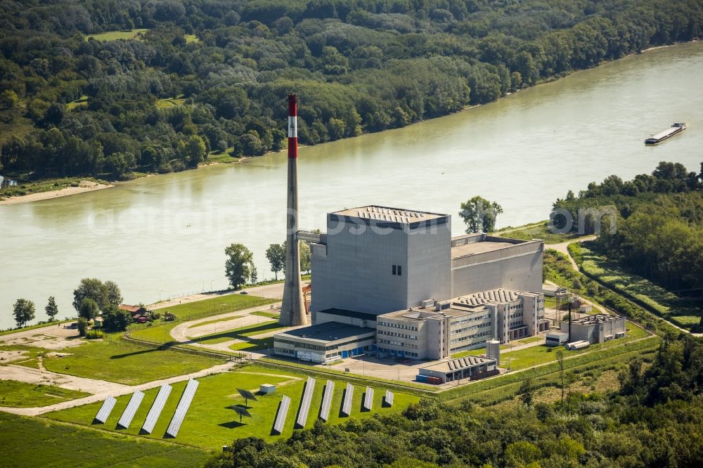 Aerial photograph Zwentendorf - Nuclear power plant Zwentendorf on the Danube in Lower Austria in Austria in Zwentendorf