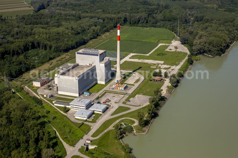 Aerial photograph Zwentendorf - Nuclear power plant Zwentendorf on the Danube in Lower Austria in Austria in Zwentendorf