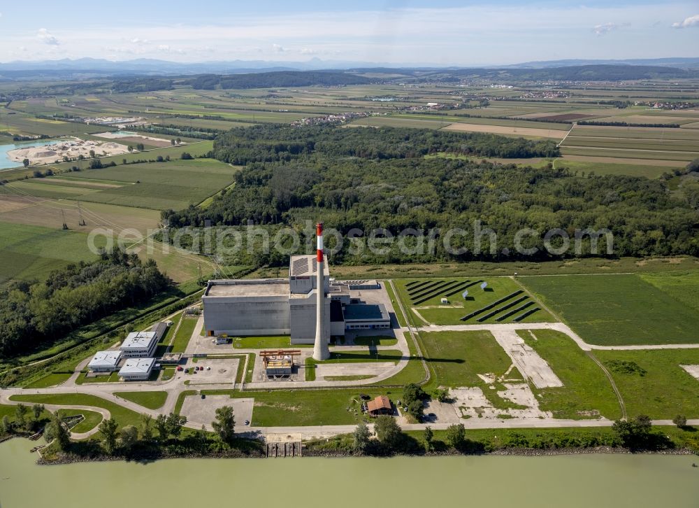 Zwentendorf from the bird's eye view: Nuclear power plant Zwentendorf on the Danube in Lower Austria in Austria in Zwentendorf