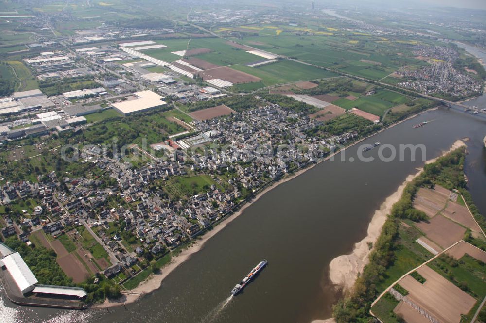 Koblenz OT Kesselheim from the bird's eye view: Kesselheim, a district of Koblenz in Rhineland-Palatinate