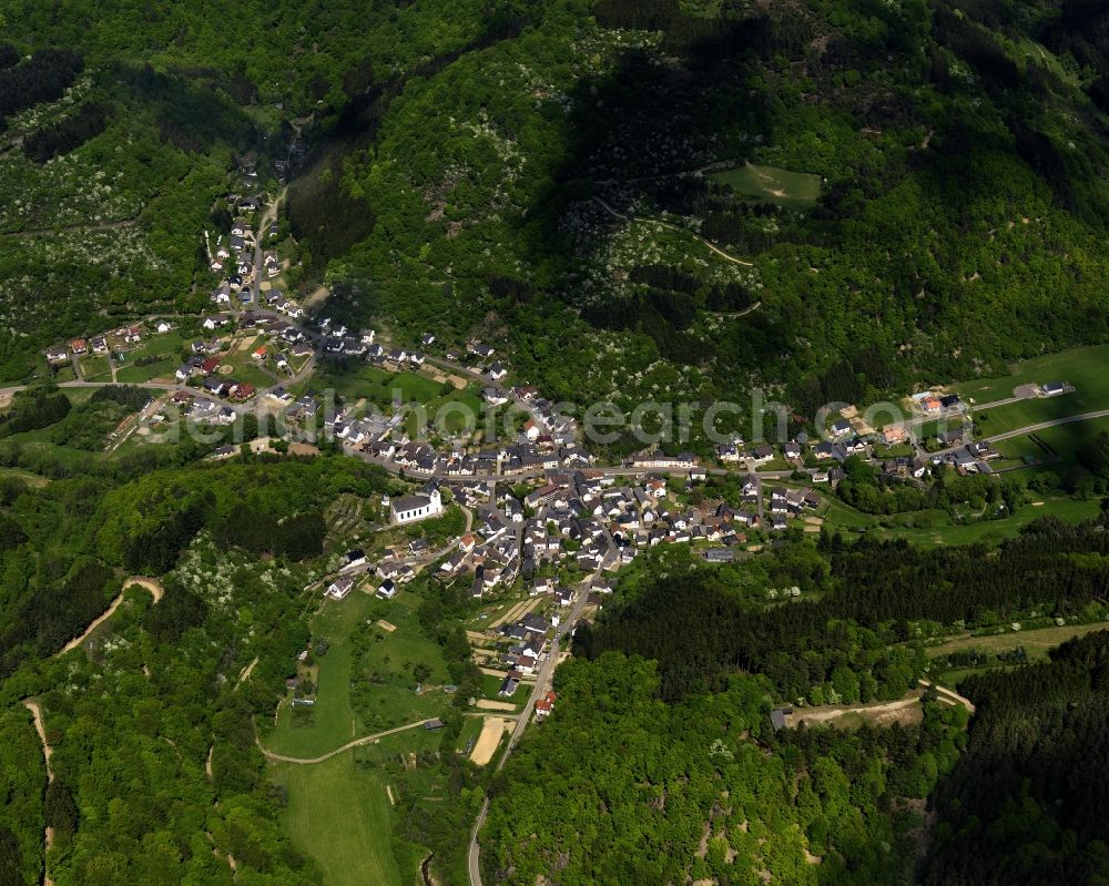 Kesseling from the bird's eye view: View of Kesseling in Rheinland-Pfalz. The village is located on the main road L85