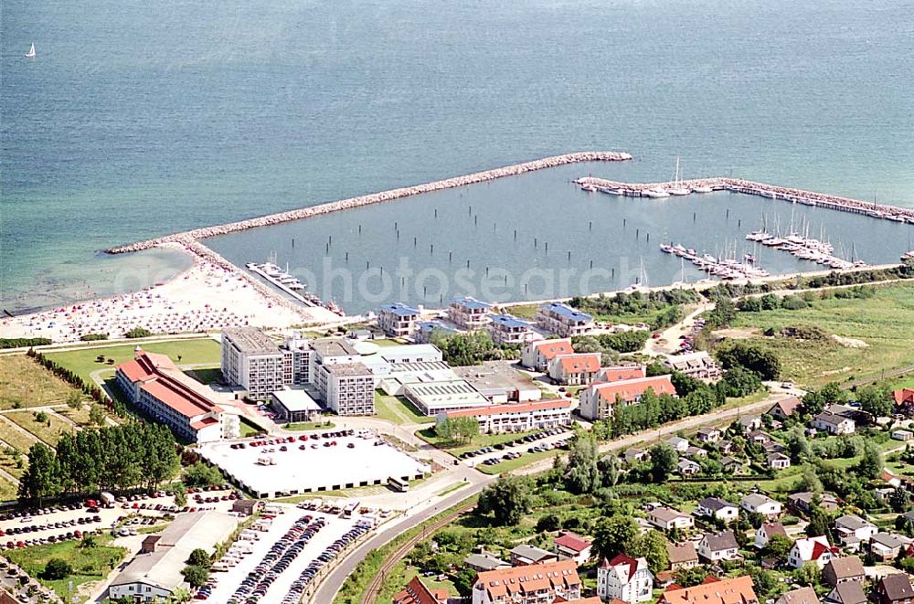 Aerial photograph Kühlungsborn / Mecklenburg Vorpommern - Kühlungsborn in Mecklenburg Vorpommern Hotelneubaukomplex MORADA Strandhotel Kühlungsborn GmbH & Co. KG Hafenstr.2 18225 Ostseebad / Kühlungsborn Tel.: 03 82 93 / 670 Fax.: 03 82 93 / 66 47 Info-Tel: 0800 123 12 12 info@morada.de