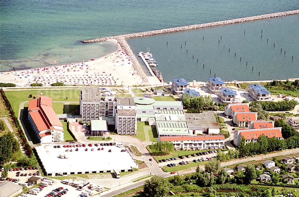 Aerial image Kühlungsborn / Mecklenburg Vorpommern - Kühlungsborn in Mecklenburg Vorpommern Hotelneubaukomplex MORADA Strandhotel Kühlungsborn GmbH & Co. KG Hafenstr.2 18225 Ostseebad / Kühlungsborn Tel.: 03 82 93 / 670 Fax.: 03 82 93 / 66 47 Info-Tel: 0800 123 12 12 info@morada.de