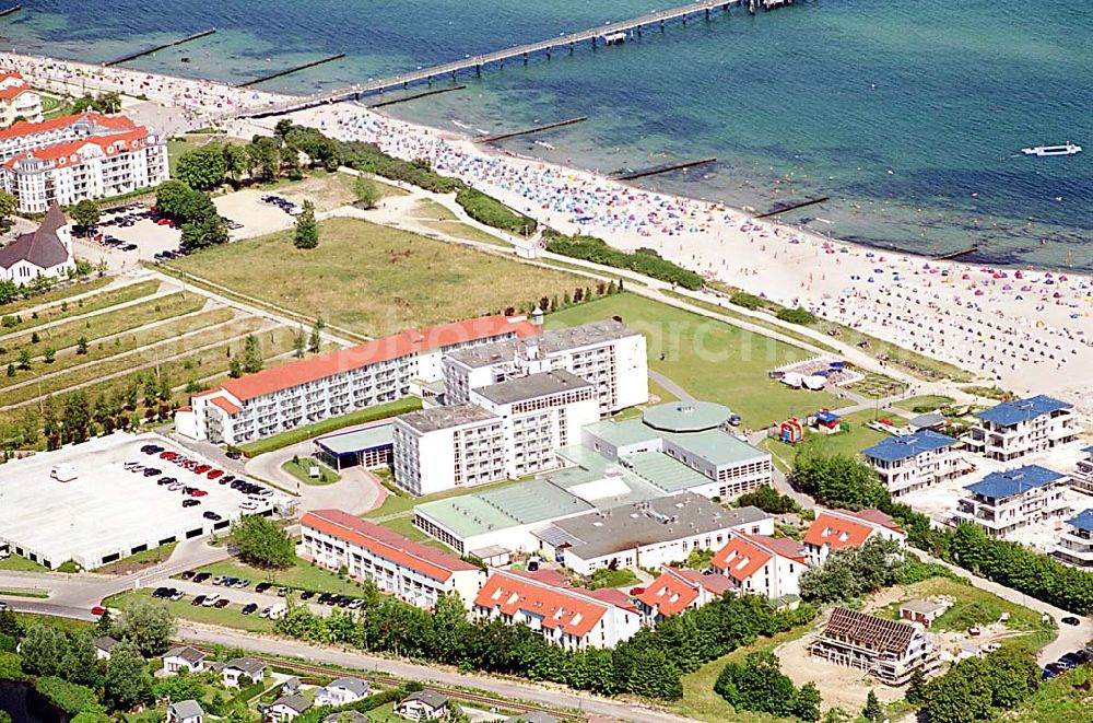 Aerial photograph Kühlungsborn / Mecklenburg Vorpommern - Kühlungsborn in Mecklenburg Vorpommern Hotelneubaukomplex MORADA Strandhotel Kühlungsborn GmbH & Co. KG Hafenstr.2 18225 Ostseebad / Kühlungsborn Tel.: 03 82 93 / 670 Fax.: 03 82 93 / 66 47 Info-Tel: 0800 123 12 12 info@morada.de