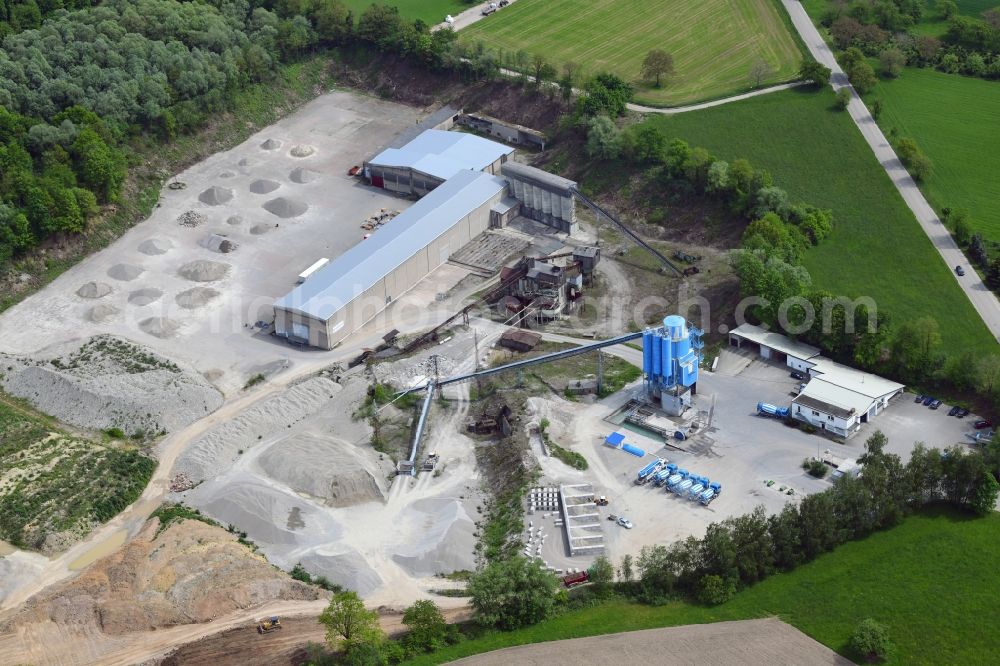 Aerial image Bad Säckingen - Mixed concrete and building materials factory of Bechtel and Szilagyi in the district Wallbach in Bad Saeckingen in the state Baden-Wurttemberg, Germany