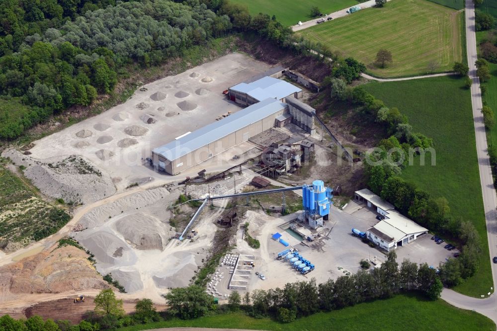 Aerial photograph Bad Säckingen - Mixed concrete and building materials factory of Bechtel and Szilagyi in the district Wallbach in Bad Saeckingen in the state Baden-Wurttemberg, Germany