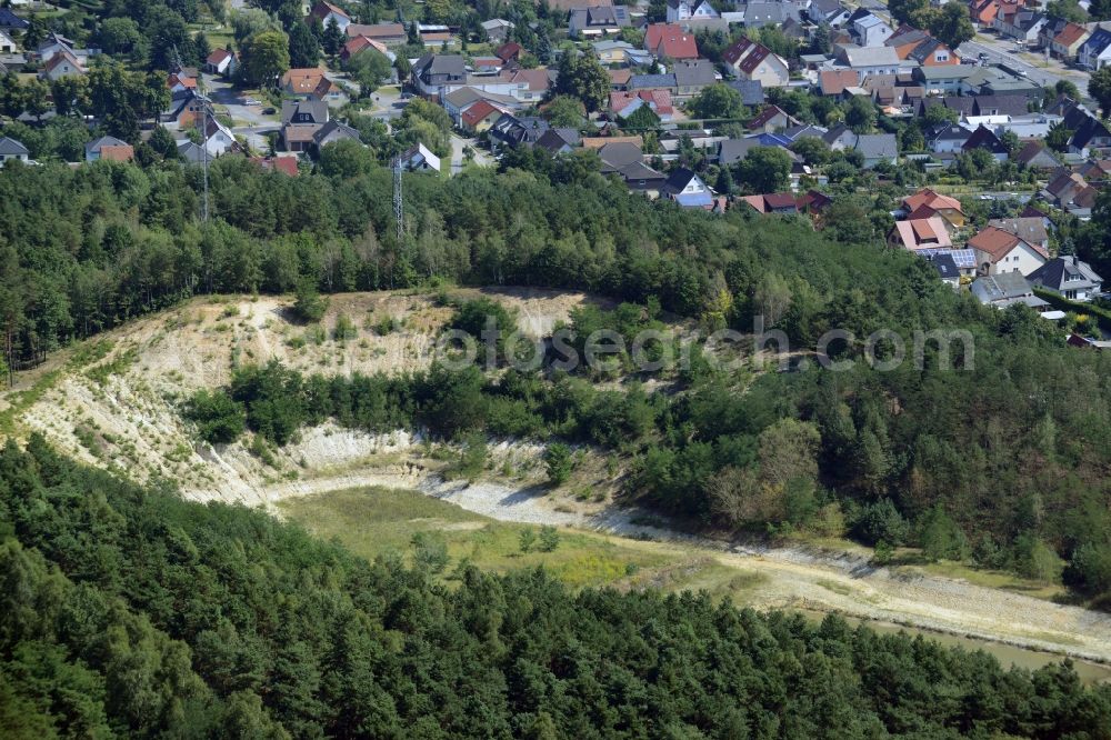 Aerial image Eisenhüttenstadt - Site and former tailings area of the gravel mining in Eisenhuettenstadt in the state Brandenburg