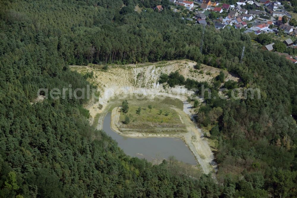 Aerial image Eisenhüttenstadt - Site and former tailings area of the gravel mining in Eisenhuettenstadt in the state Brandenburg