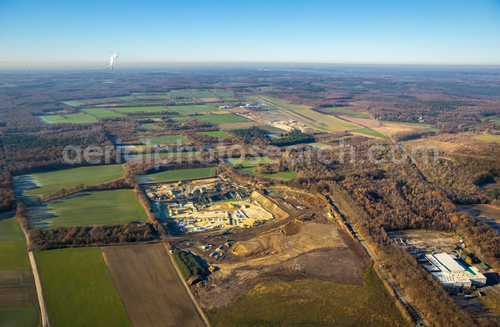 Aerial photograph Kirchhellen - Site and tailings area of the gravel mining in the district Ruhr Metropolitan Area in Kirchhellen in the state North Rhine-Westphalia